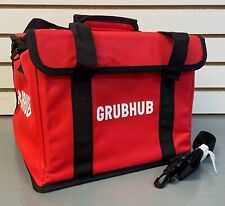 BRAND NEW Red Thermal Insulated GRUBHUB Delivery Bag, w/ Shoulder Strap 12x11x9 picture