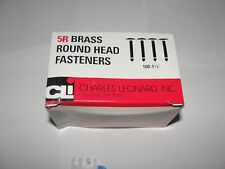 Charles Leonard Vintage Fasteners 5R Round Head Brass Plated 1-1/4″ 100/Pk picture