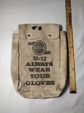 Vintage LINEMAN SALISBURY GLOVES CANVAS BAG Good Working Snaps 8 X 11  Belt Clip picture