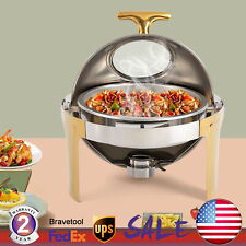 6L Round Chafing Dish Stainless Chafer Roll Top Chafer Catering Buffet Wamer picture