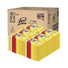 FULL CASE OF 48 LYSOL Disinfecting Wipes Lemon Lime Blossom To-Go Flatpack 15 ct picture