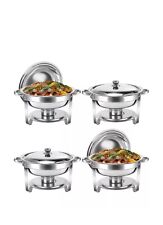 Chafing Dish Buffet Set 5 QT 4 Packs Stainless Steel Buffet Servers and Warme... picture