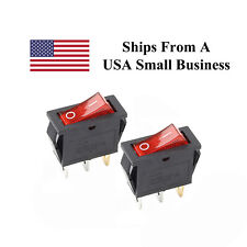 x2 Illuminated Rectangular Rocker On/Off Switch SPST 3 Pin - Red, Yellow, Blue picture