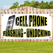 Vinyl Banner Multiple Sizes Cell Phone Flashing - Unlocking Business Retail picture
