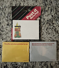 Vintage 3 Packs Post-It Notes 3M 1990s 40 Sheets Each Funny Slogan NEW SEALED picture