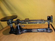 Vintage ANTIQUE OHAUS SCALE TRIPLE BEAM BLACK IRON SCALE picture