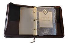 Vintage 2003 brown leather personal organizer planner 3 ring q4 picture