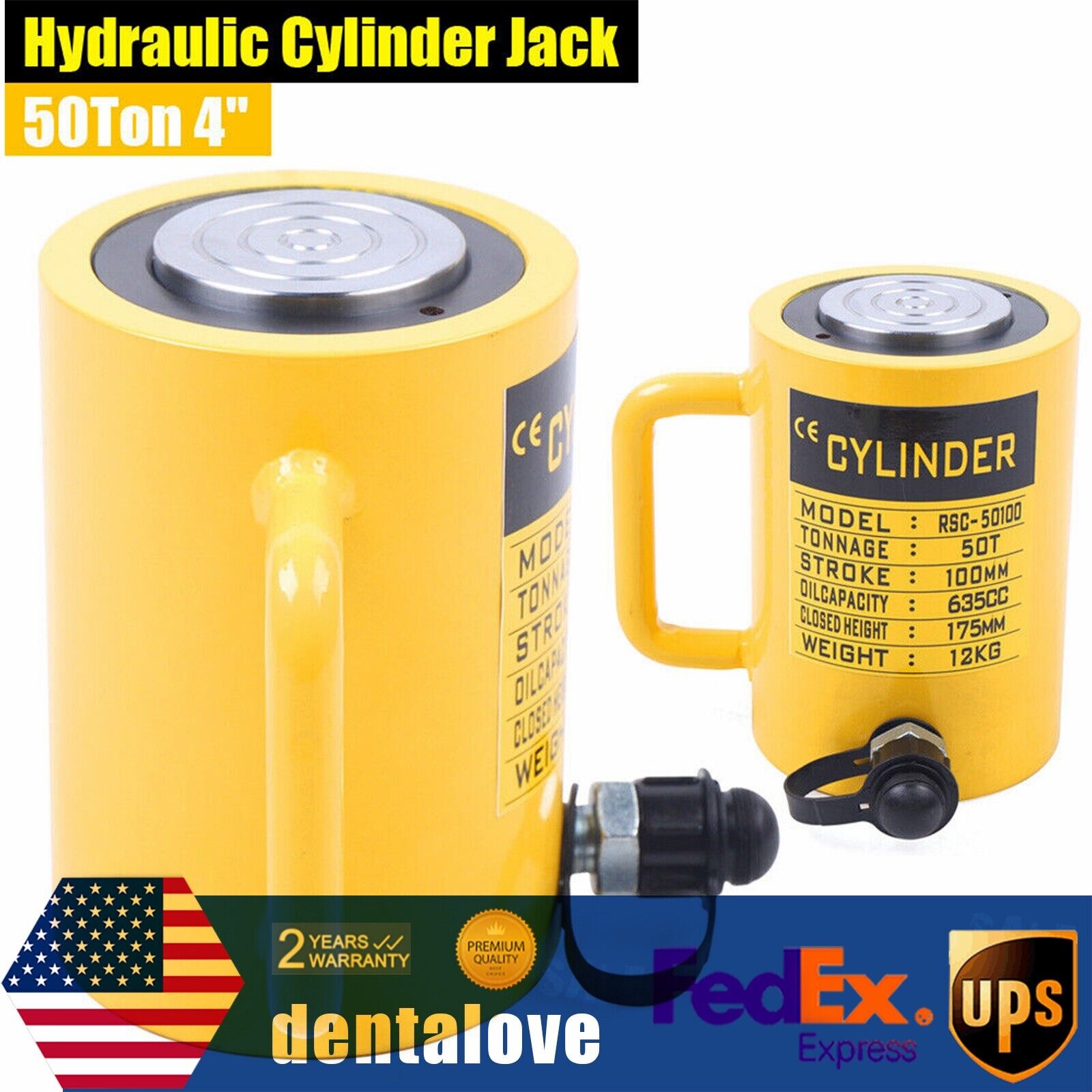 50 Ton Hydraulic Cylinder Jack Single Acting 100mm 4