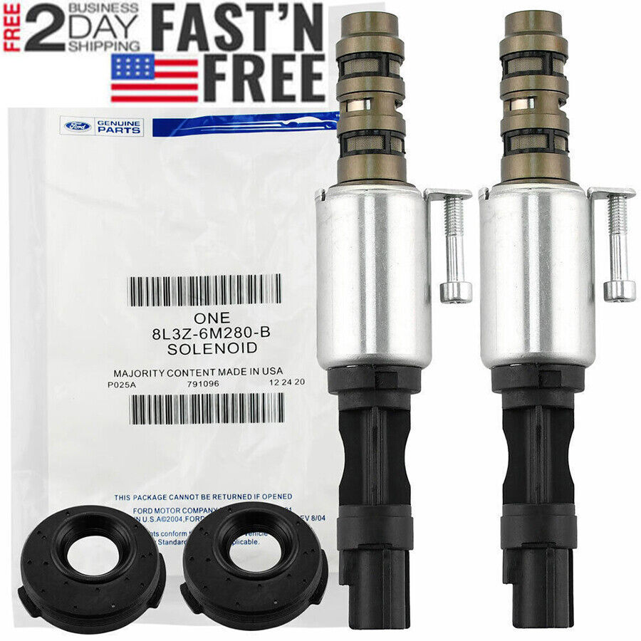 2PC Camshaft Timing Solenoid Valve For 04-10 Ford F-150 Expedition 4.6L 5.4L VCT