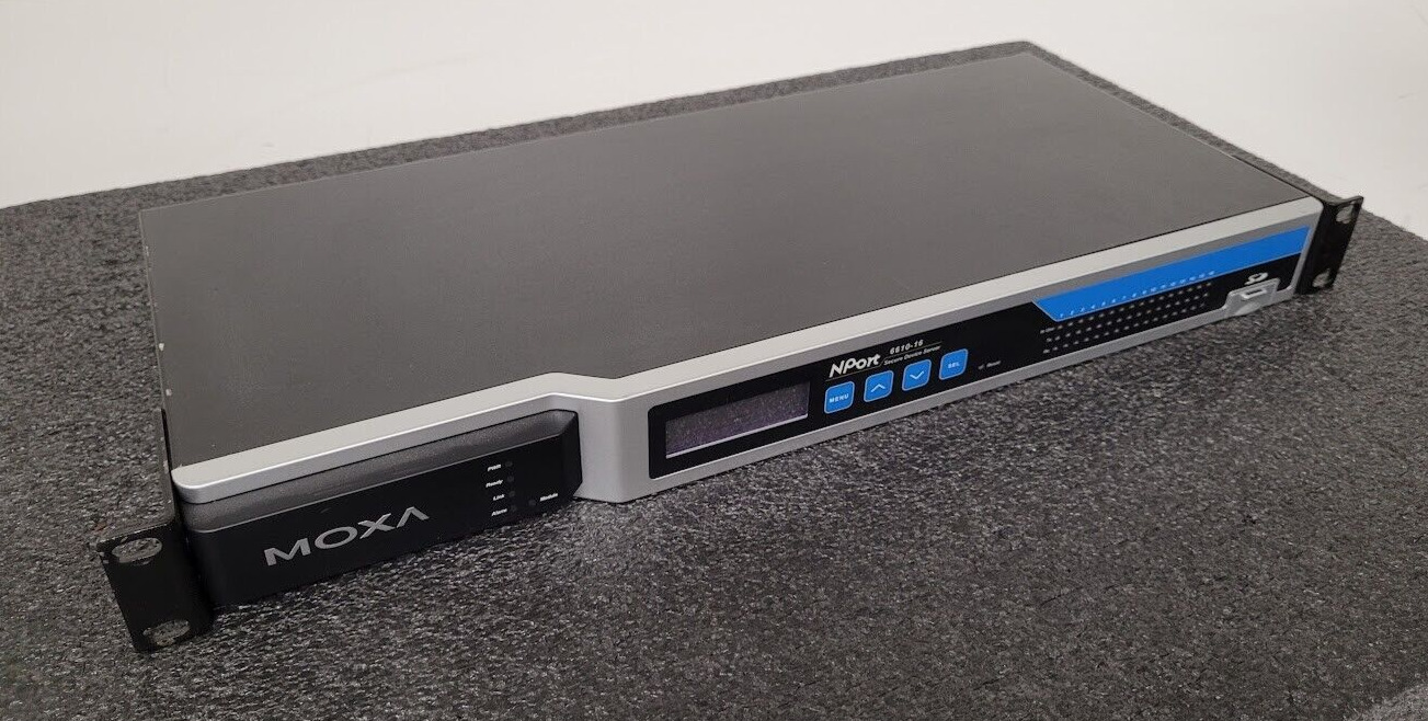 MOXA NPort 6610-16 16 Ports 8-pin RJ45 RS-232 Secure Device Server 100V~240Vac C