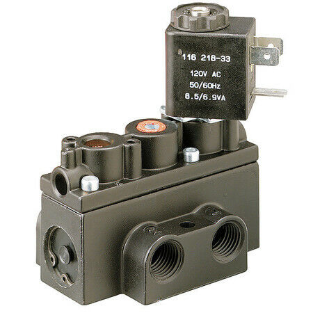 Aro A212ss-120-A Solenoid Air Control Valve, 120V Ac, Solenoid / Spring, 1/4 In