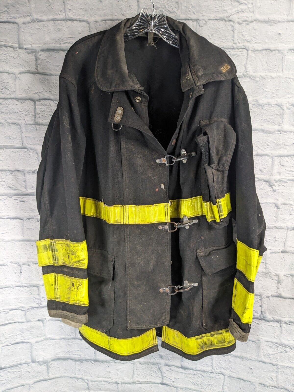  Fire Fighters Turnout Coat Jacket Vintage Rare Sz 46-35, 1995 Distressed