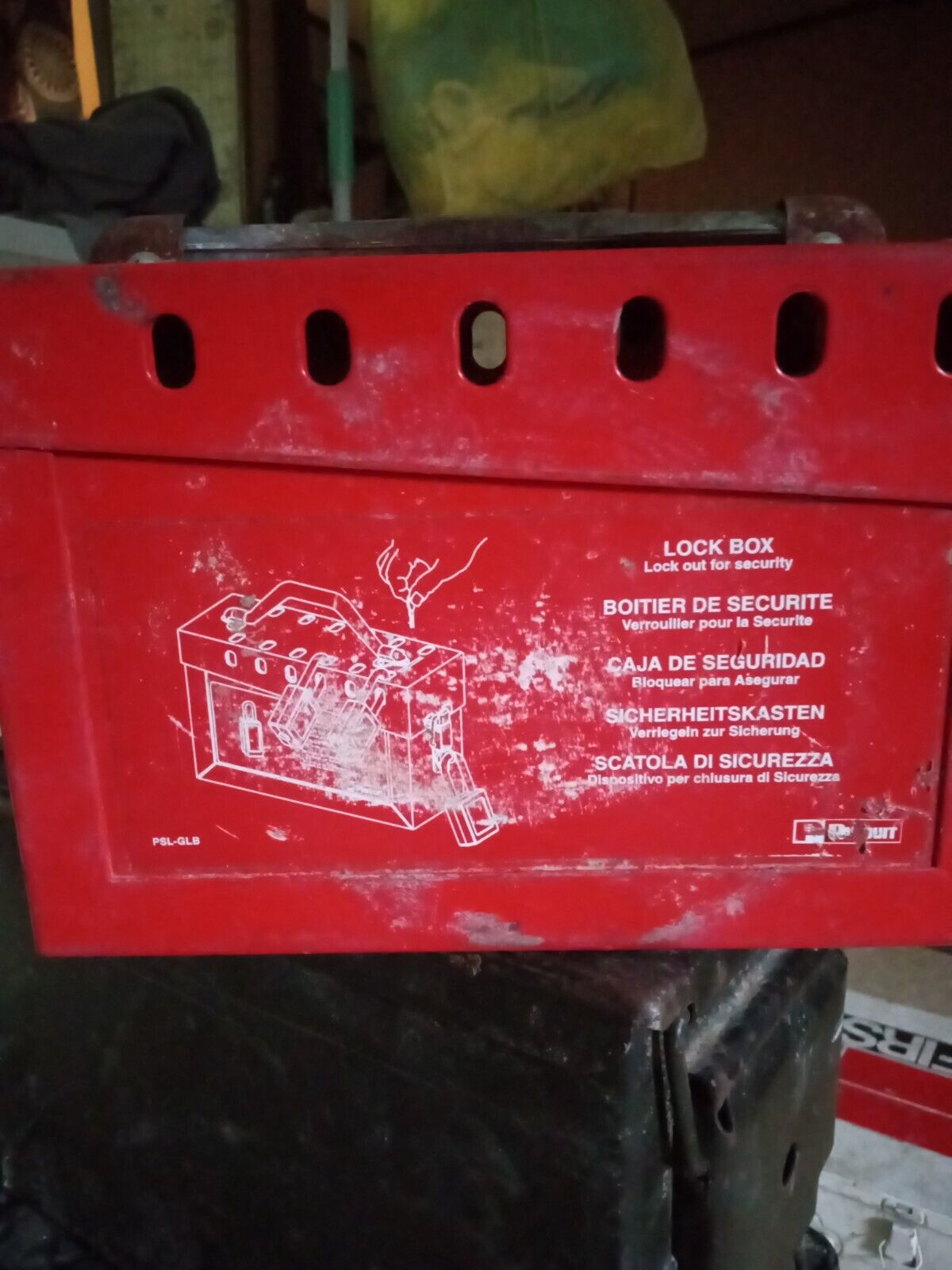 panduit metal vintage lock out box red model psl-glb