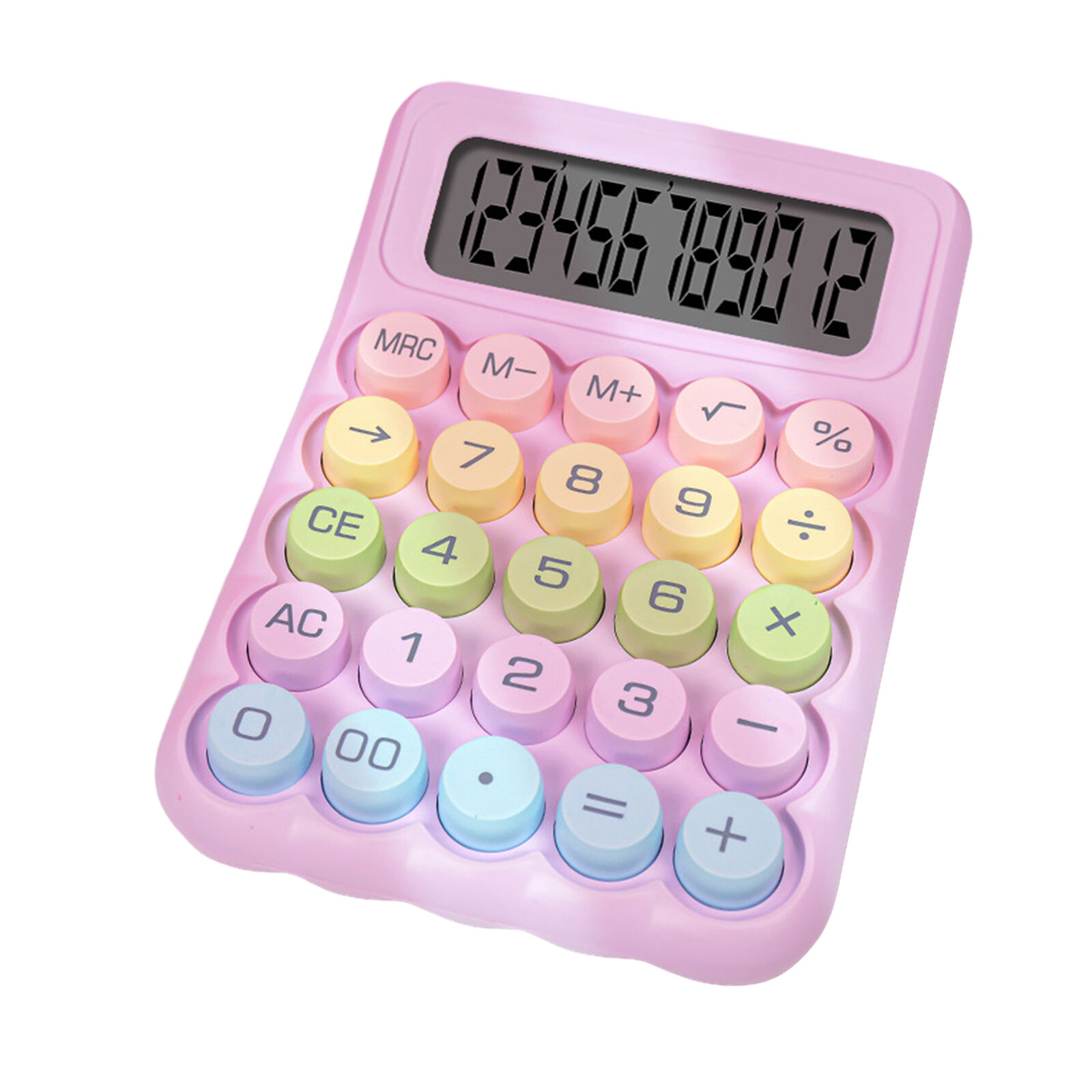 Extra Calculator Vintage Design Retro Round Key Mechanical with Lcd Display