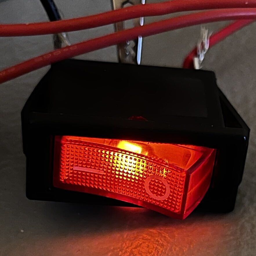 x2 Illuminated Rectangular Rocker On/Off Switch SPST 3 Pin - Red, Yellow, Blue
