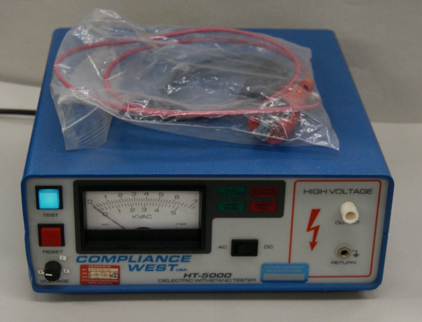 Compliance West HT-5000 Dielectric Withstand Tester, Powers Up/UNTESTED, SH4840