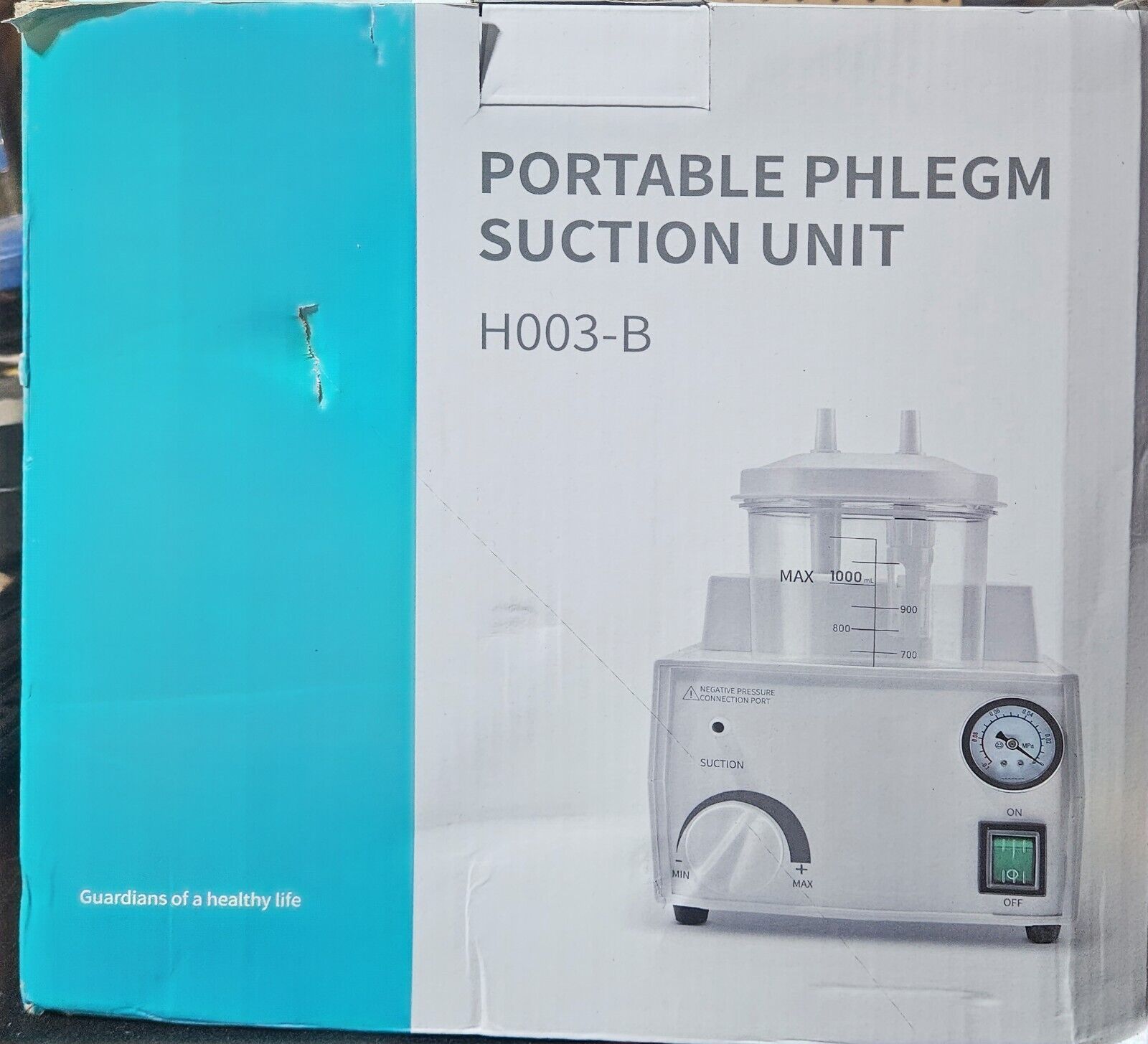 1000mL Portable Phlegm Suction Unit Emergency Medical Vacuum Aspirator Machine