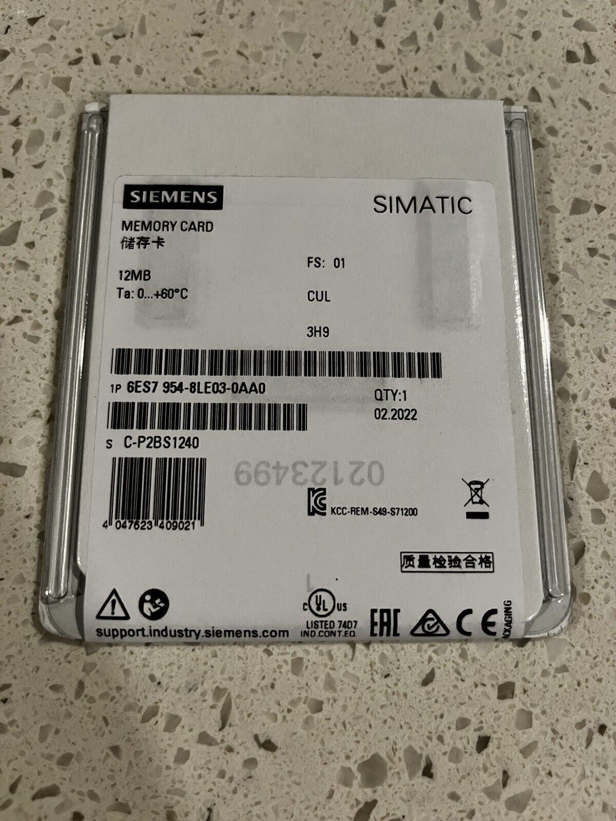 New Siemens 6ES7954-8LE03-0AA0 6ES7 954-8LE03-0AA0 SIMATIC S7, MEMORY CARD 12MB