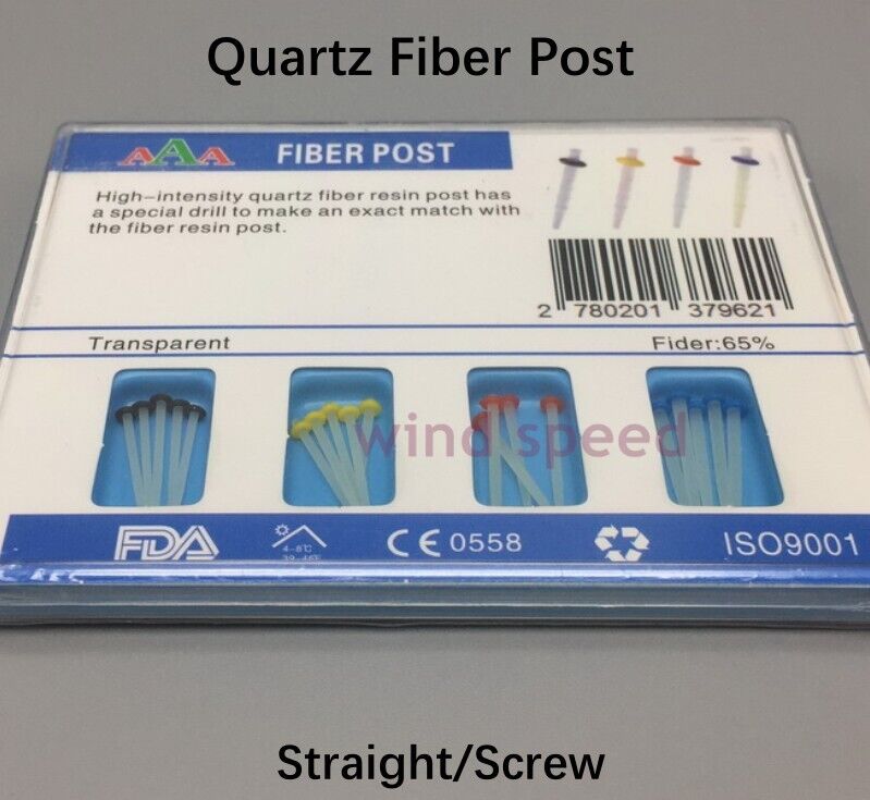 Dental Quartz Resin Fiber Post Straight/Screw Root Canal Pins 1.0-1.8mm+Drills
