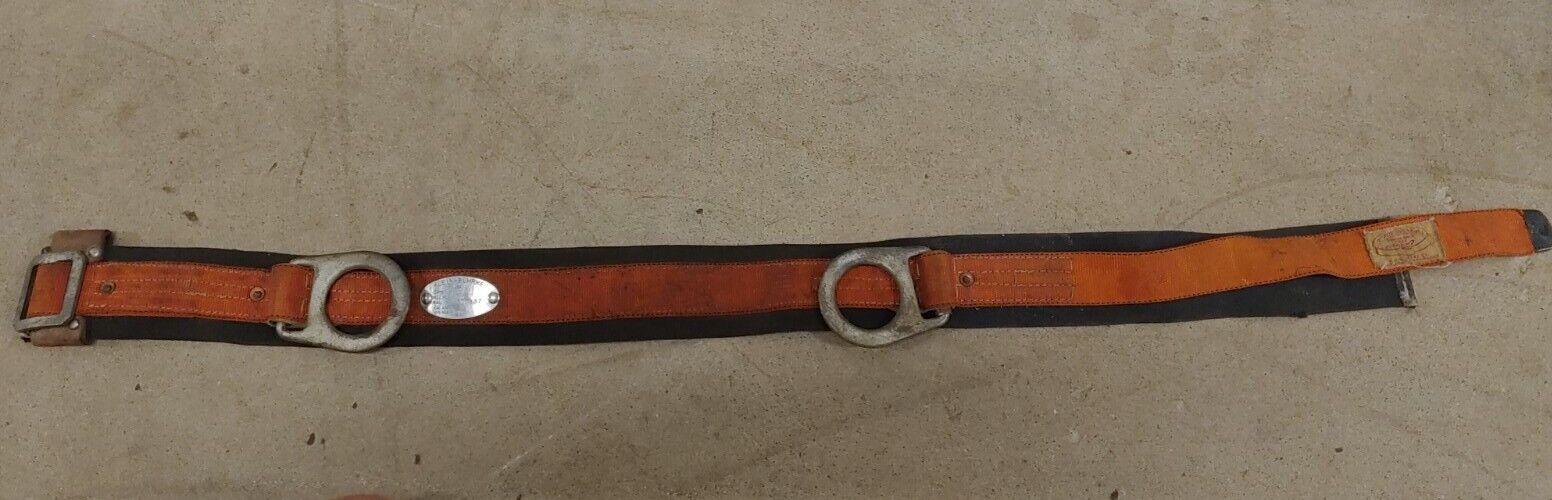 Vintage Klein Buhrke Climbers Safety Belt 1973 Model 5447 Serial# 301287. J6