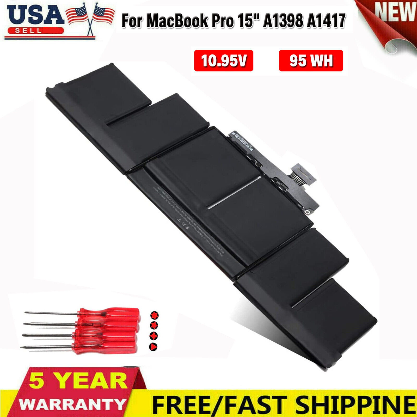 Genuine A1417 OEM Battery Apple Macbook Pro 15 Retina A1398 Mid 2012 Early 2013
