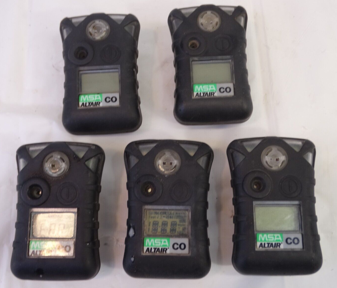 MSA Altair CO Gas Detector Meters Lot of 5, For Parts/ Repair