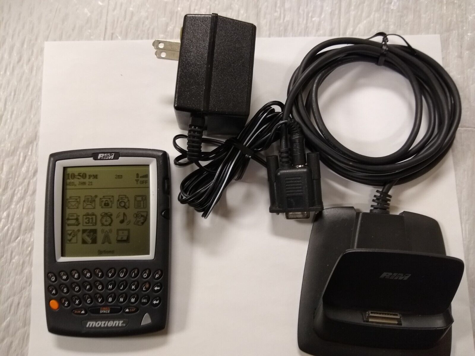 Nice Vintage Working RIM Blackberry 857, with Cradle, Collector's Item R857D-2-5