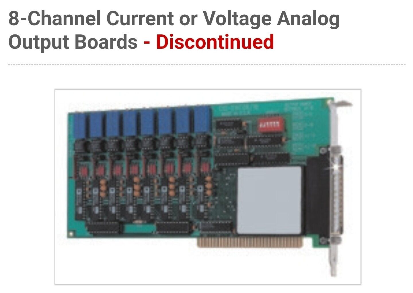 Computer Boards Inc. CIO-DAC08 Analog Output Board, 8 Channel. - NEW