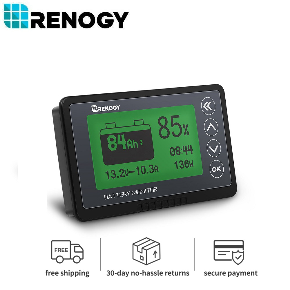 Renogy 500A Battery Capacity Monitor LCD Display 500A Shunt RV Solar System