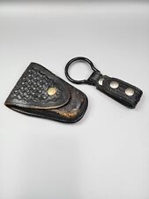 Vintage Bucheimer Police Black Leather Handcuff Case Holder Belt Heavy Duty 83W picture