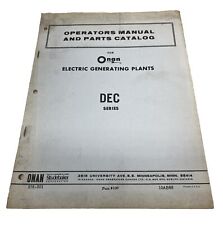 Onan Electric Generating Plants Manual And Parts Catalog DEC Series 1963 Vintage picture