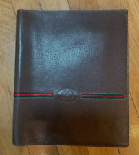 Vintage Gucci Brown Leather Five Ring Agenda/Binder with Webbing picture