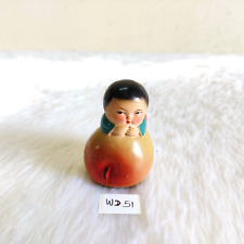 Vintage Colorful Baby On Apple Terracotta Figure Old Sharpener Stationery WD51 picture