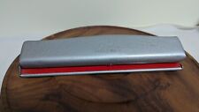 Vintage Mid Century CLIX Paper 3 Hole Punch Metal Red & Silver Made USA picture