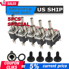 5X Toggle SWITCH ON/OFF Heavy Duty 15A 250V SPST 2 Terminal Car Boat -Waterproof picture