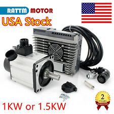 【US】1.5KW 1KW 1.8KW AC Servo Motor CNC Kit Driver Controller 220V 3000rpm 5.73Nm picture
