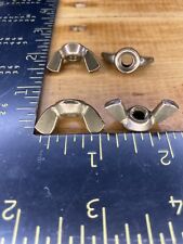 Vintage Solid Brass Wing Nuts 1/4” 4 Pieces Made In USA Forged picture